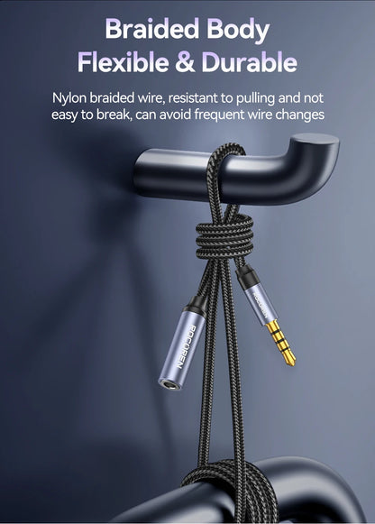 Rocoren Cavo AUX Jack da 3,5 mm Maschio a Femmina Estensione audio Convertitore cavo per altoparlante per cuffie per telefoni Laptop Tablet adattatore