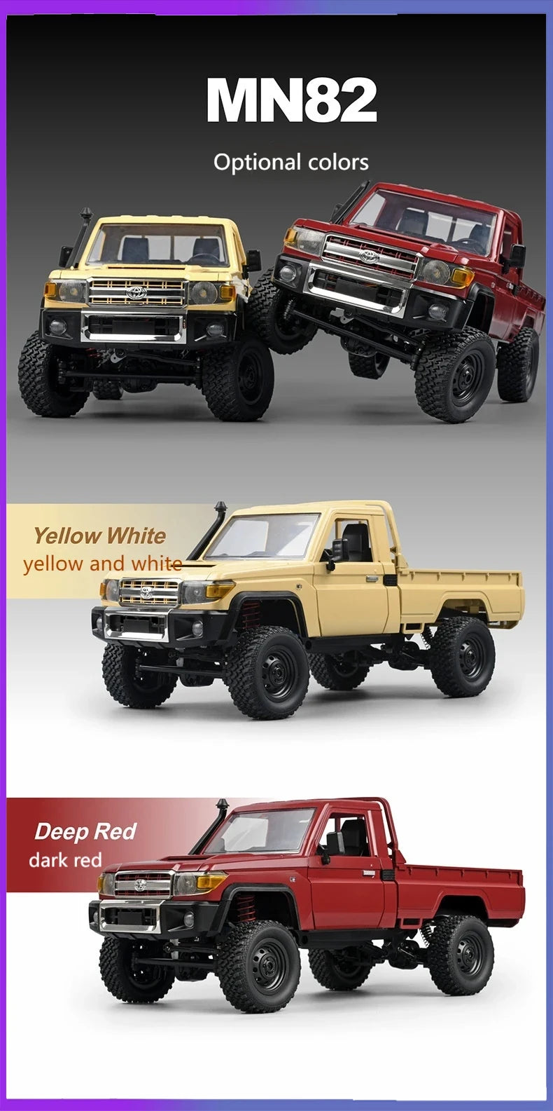 MN82S MN82 Toyota Rc 4x4 Rc CAR 2.4g 1/12 Full Scale Off-road telecomando RC Crawler CAR ragazzo telecomando auto giocattolo regalo