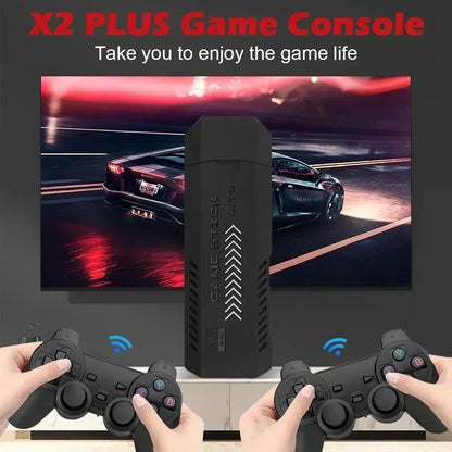 X2 Plus Game Stick 4K HD 2.4G Retro Console per videogiochi Controller wireless TV 50 Emulatore per giochi PS1/N64/DC 128G