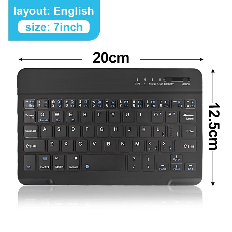 Tastiera Wireless Mini Bluetooth Per Laptop Tablet Smartphone Ricaricabile Compatibile Android iOS Windows