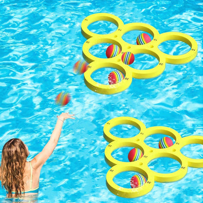 Set di Giochi di Lancio per Piscina 11 Pezzi Giocattoli Galleggianti per Sport Acquatici in Famiglia