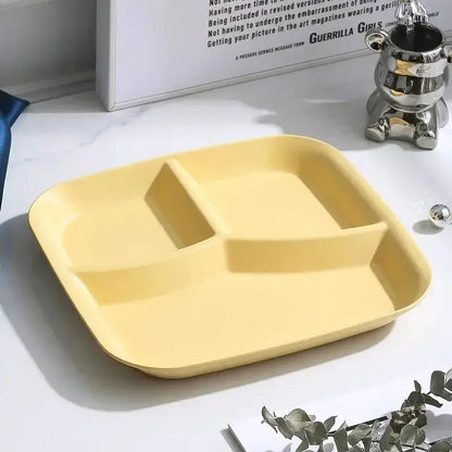 Piatto Quadrato In Plastica Con Tre Scomparti Per Pranzo Colazione Leggero Facile Da Lavare