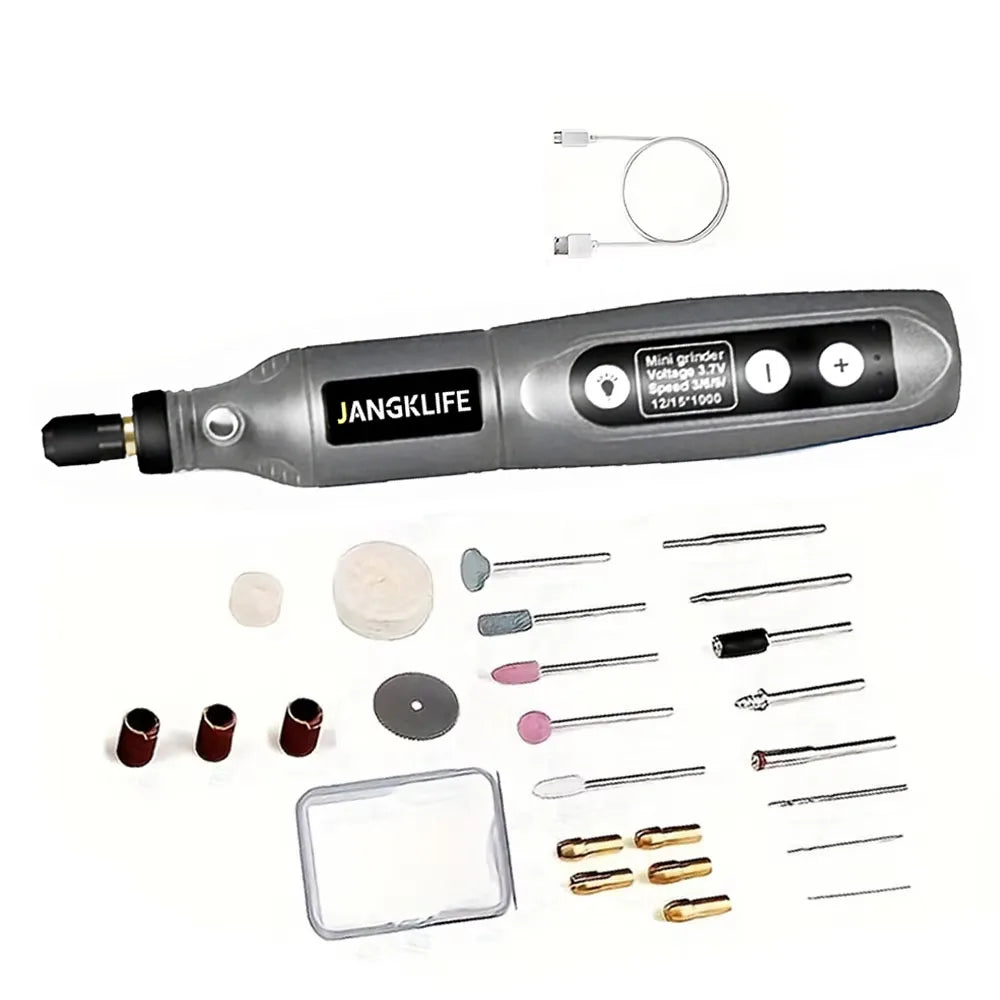 Kit Utensili Rotanti Usb Per Incisione Legno Gioielli Metallo Vetro Fai Da Te Precisione