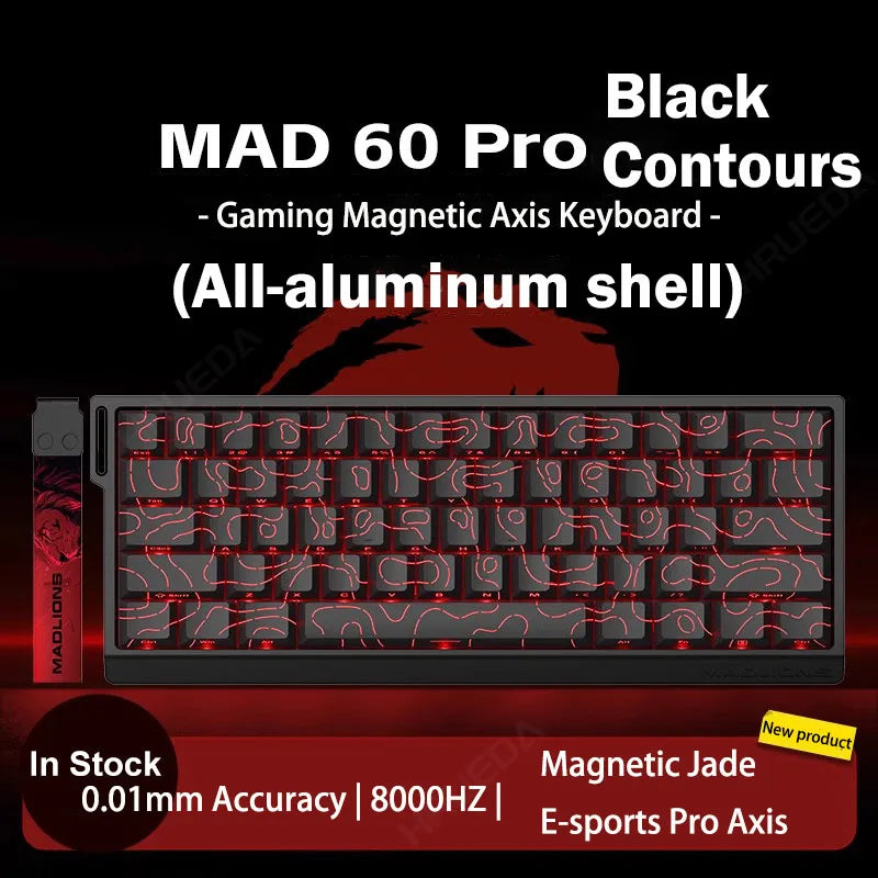 MADLIONS Mad 60he Mad60HE Mad 68HE Tastiera meccanica Interruttore magnetico Wired Hot Swap 8K Velocità di traina Tastiera da gioco personalizzata