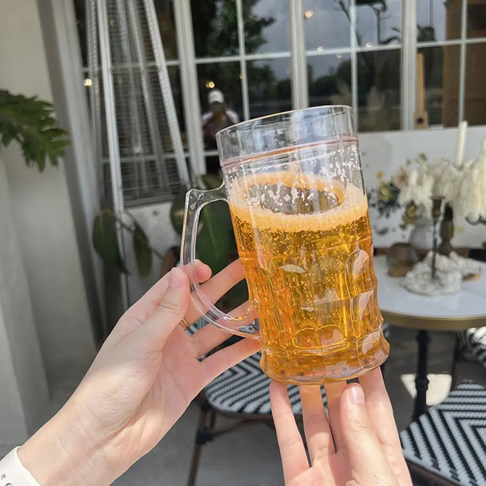 Tazza Da Birra Doppio Strato Realistica 400 Ml In Plastica A Due Piani Per Casa Moderna