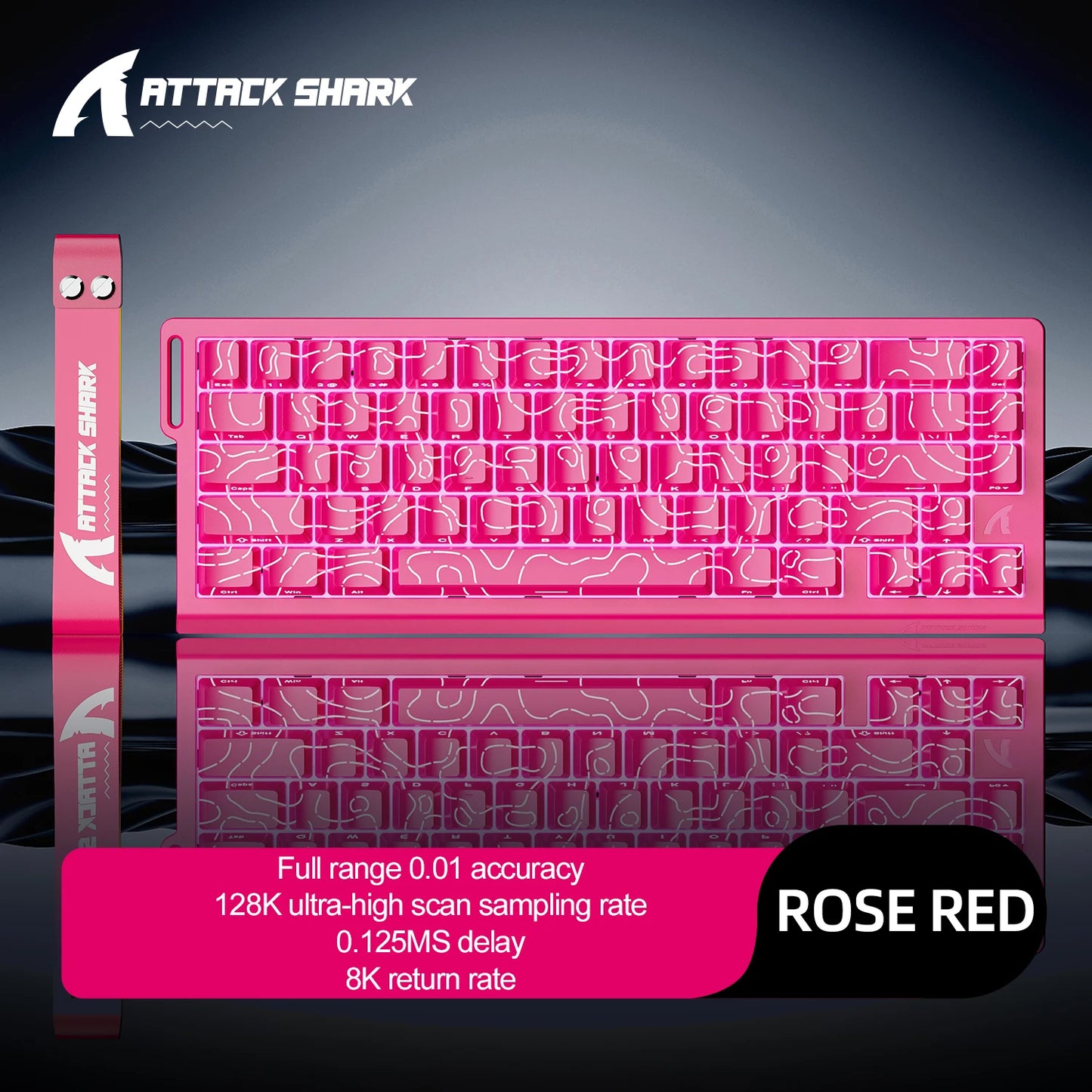 X68HE ATTACK SHARK Tastiera da gioco magnetica meccanica cablata per Pro Gaming Trigg rapido 0,01 mm 8000 Hz SOCD/Rs 0,125 ms 128 K Velocità