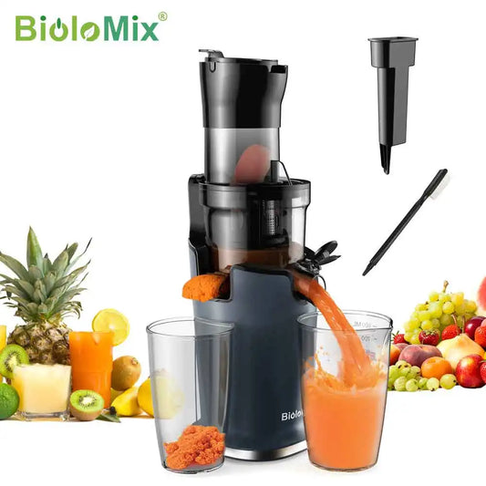 BioloMix Spremiagrumi A Freddo Estrattore Di Succo A Masticazione Lenta Da 200W Per Frutta Intera