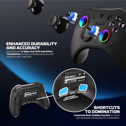 FANTECH WGP15V2 EOS PRO II Controller di gioco wireless Frequenza di polling 1000 Hz Gamepad con effetto Hall e trigger K-Silver per PC NS