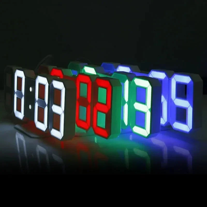 Orologio Digitale Led 3D Da Parete Con Modalità Notte Decorazione Elegante Per Camera Da Letto