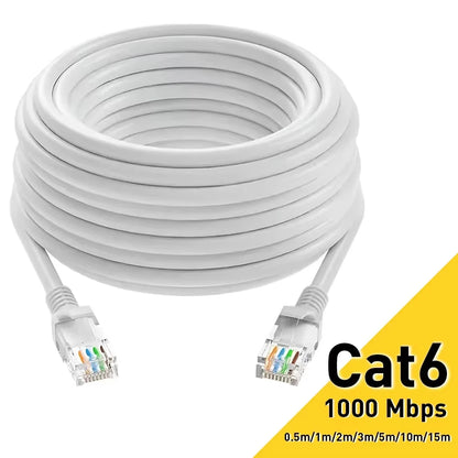 Cavo Ethernet Cat6 da 0,5/1/2/3/5/10/15/20/30/50M RJ45 UTP 1000Mbps Cavo di rete Cavo LAN Cavo Internet Cavo del router Cavo del computer