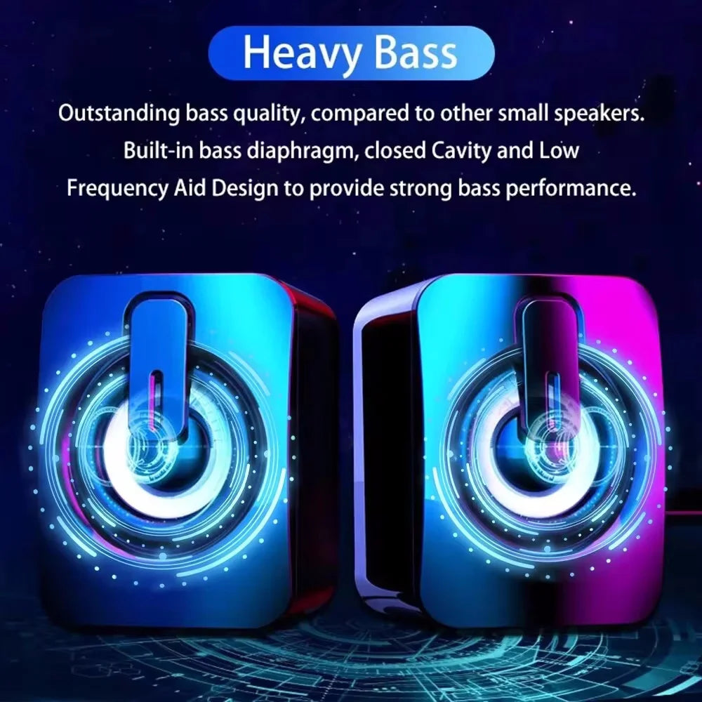 Altoparlanti per Computer, Sound Box PC HIFI Stereo con Microfono e Luce LED per Desktop, Altoparlanti RGB per Gaming con Audio Surround