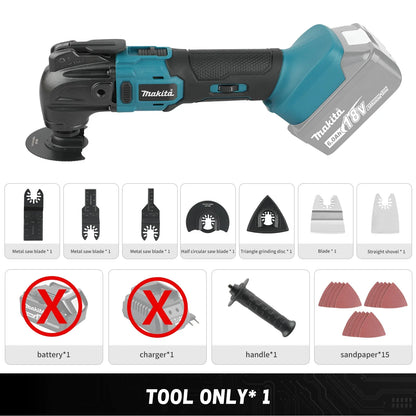 Taglierina Makita 18V Con Impostazioni A 6 Marce, Lama Regolabile Da 340 A 326 Mm, Versatile Per Tagliare E Segare