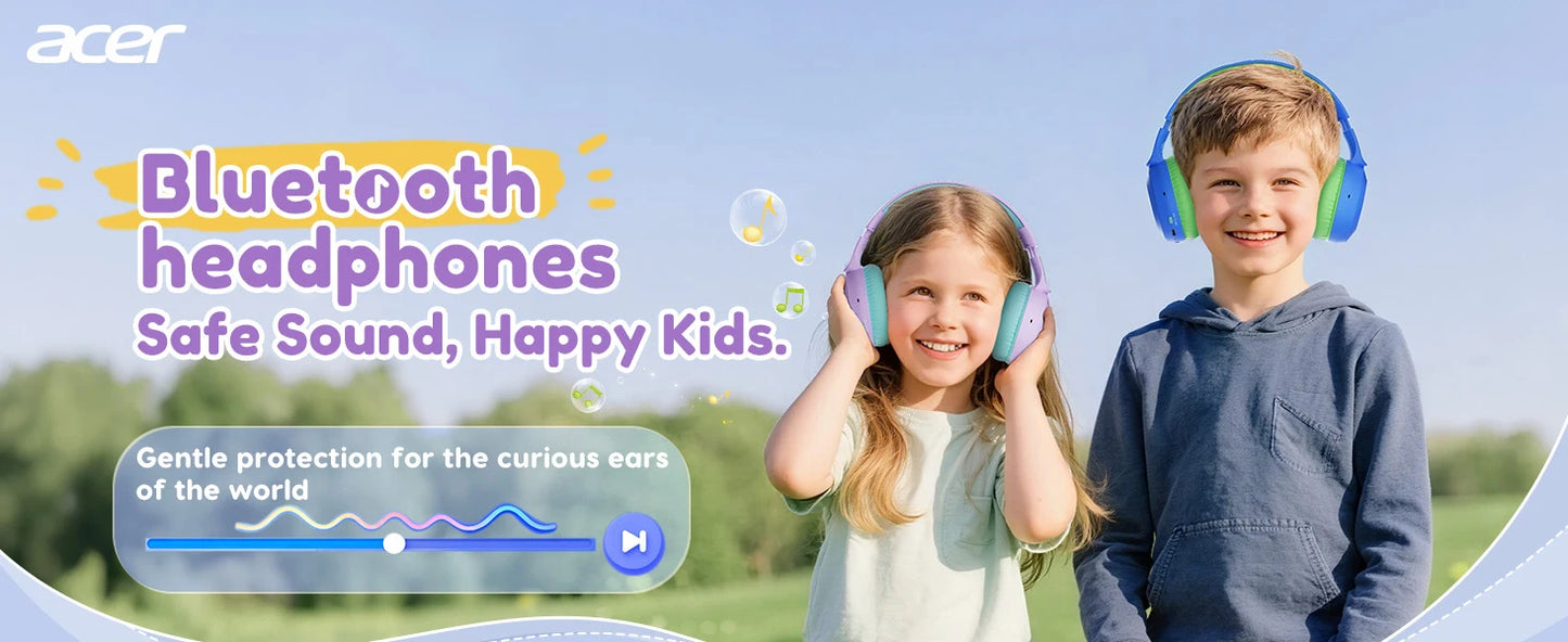 Cuffie Bluetooth 6.0 Per Bambini, Volume Limite 85/94 dB, Leggere, Wireless Over Ear Con Microfono Integrato