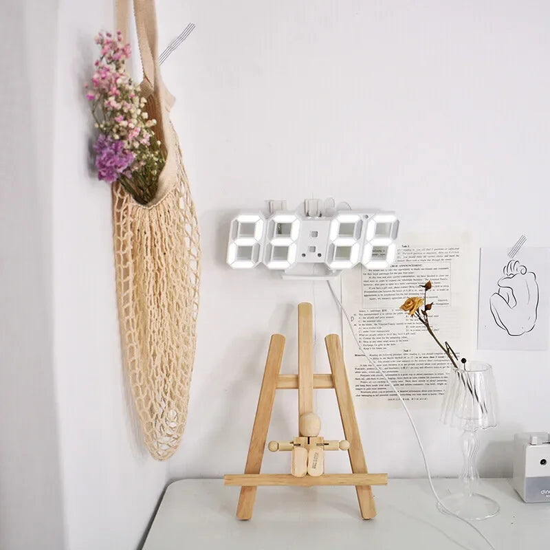 Orologio Digitale Led 3D Da Parete Con Modalità Notte Decorazione Elegante Per Camera Da Letto