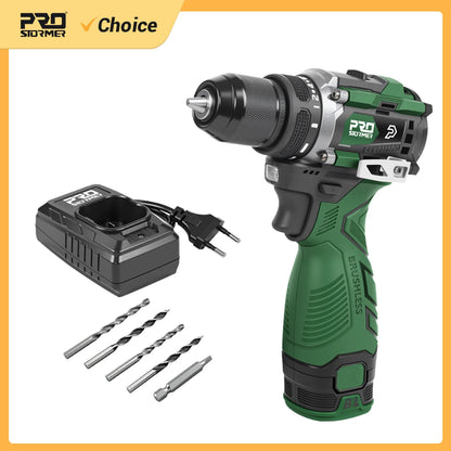 Prostormer Trapano Avvitatore Elettrico Brushless 17V 60 Nm Led Impostazioni 20 e 1 Portatile