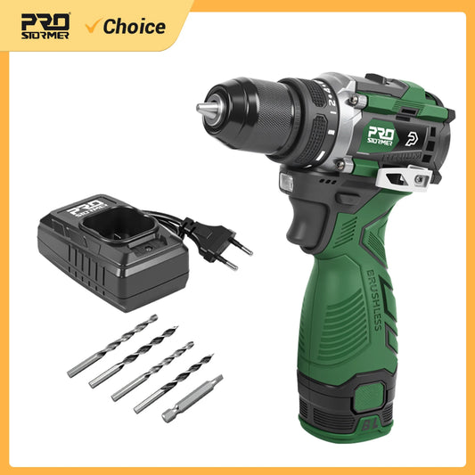 Prostormer Trapano Avvitatore Elettrico Brushless 17V 60 Nm Led Impostazioni 20 e 1 Portatile