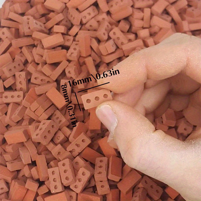 50-150 pezzi 1:16 modello di mini mattoni reali, accessori paesaggistici per figurine in miniatura, giocattolo di mattoni finti fai da te per la costruzione di giardini fatati