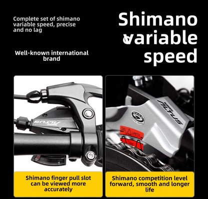 Bici Pieghevole Da Montagna Ultra Leggera Per Adulti Telaio Alluminio 18 Velocità Freno Disco Shimano