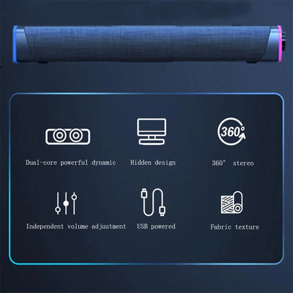 Altoparlante cablato per computer 4D Barra Bluetooth Suono stereo Subwoofer Altoparlante soundbar surround per MacBook Laptop Notebook Gioco per PC