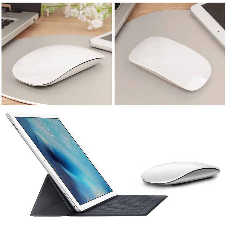 Mouse Wireless Dual Mode Bluetooth Sottile Ergonomico Ricaricabile Con Funzione Touch Per MacBook Air Pro PC Laptop