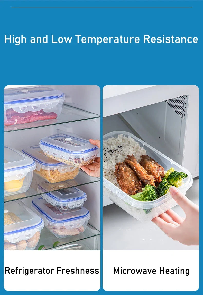 1/3PCS Scatola di Conservazione degli Alimenti Sottovuoto Contenitore di Immagazzinaggio Frigo Organizzatore Microonde Sicuro Conservazione Fresca Scatola di Tenuta Dispenser di Alimenti
