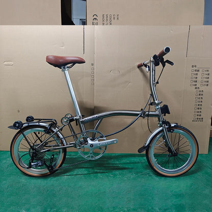 Bicicletta Pieghevole 20 Pollici Da Donna Leggera A 9 Velocità Portatile E Retrò