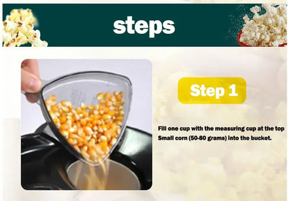 Macchina Popcorn Automatica Uso Domestico Impianto Cucina 1200 W CE Facile Da Usare