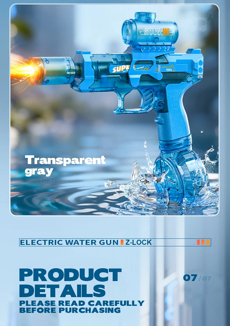 Pistola Ad Acqua Elettrica Con Sensore Automatico E Luci Giocattolo Estivo Per Bambini Sulla Spiaggia