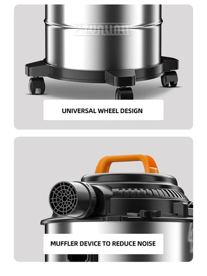 Aspirapolvere industriale 30L Aspiradora commerciale di grande capacità 1800W Spazzatrice aspirapolvere umido e secco ad alta potenza