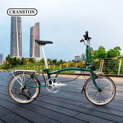 Bicicletta Pieghevole 20 Pollici Da Donna Leggera A 9 Velocità Portatile E Retrò