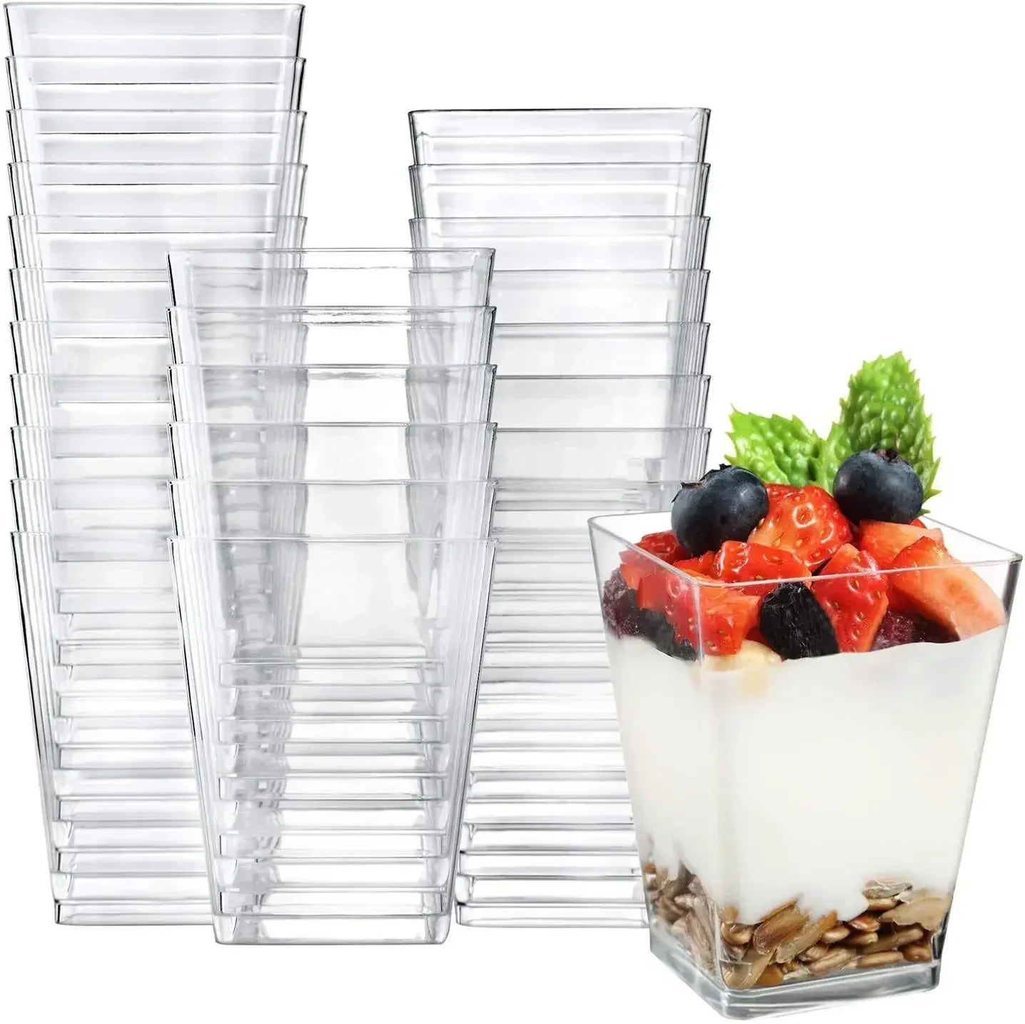 1-100 Pz Usa E Getta di Plastica Mousse Tazza A Forma di Scaletta Tazza Budino Tazza Torta Da Dessert Tazza Antipasto Gelatina Yogurt Mousse tazza di cottura