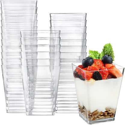 1-100 Pz Usa E Getta di Plastica Mousse Tazza A Forma di Scaletta Tazza Budino Tazza Torta Da Dessert Tazza Antipasto Gelatina Yogurt Mousse tazza di cottura