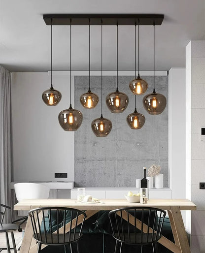 Lampada Sospensione Led Moderna In Acciaio Inossidabile Spazzolato per Soggiorno E Sala Da Pranzo
