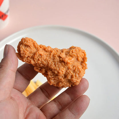 Portachiavi Con Cibo Imitato Pepite Fritte E Gamba Di Pollo Ciondolo Regalo Originale