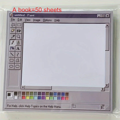 Note adesive per disegno computer vintage 50 fogli - Ideale per artisti e uso in ufficio, Note adesive durevoli, Note adesive per ufficio