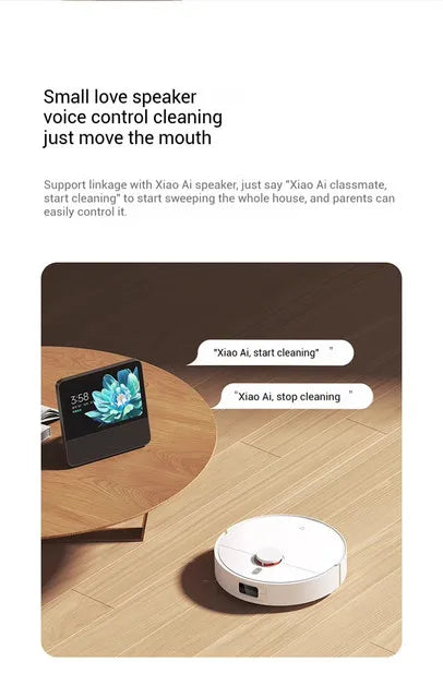 XIAOMI MIJIA Robot Aspirapolvere Autonomo H40, Pulizia Intelligente per la Casa, Spazzamento ad Alta Velocità, Pulizia Rotante, Aspirazione Ciclonica 10000PA, Laser LDS