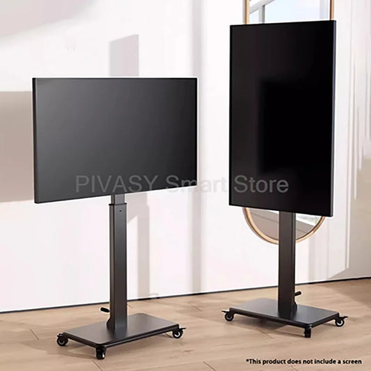 Supporto TV mobile universale con ruote 10 - 43 pollici Compatibilità 90 °   Carrello con rotelle regolabile in altezza con rotazione per lo streaming live
