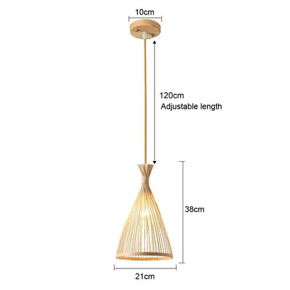 Lampada A Sospensione In Bambù E Rattan Intrecciato Lavorata A Mano Arredo Interni Caldo Per Sala Da Pranzo