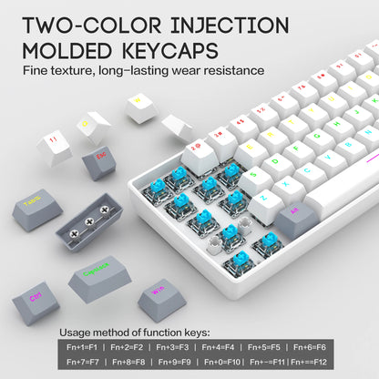 Tastiera meccanica da gioco cablata al 60% Mini layout ultra compatto retroilluminato RGB per giocatori PC/Mac e tipisti Design facile da viaggio