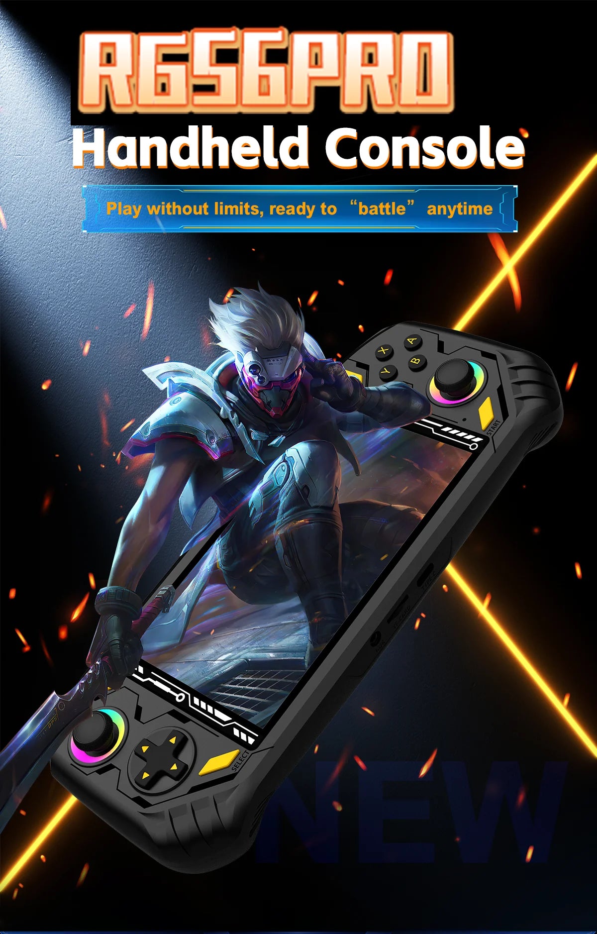 Console di gioco retrò RG56 Pro, avvio ultra rapido, carica tutti i tipi di giochi classici 3D, qualità dell'immagine HD nitida, portatile e leggera.