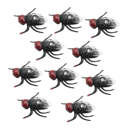 Set Insetti Volanti Finti In Silicone Mosche Giocattolo Realistiche 10 Pezzi Per Scherzi