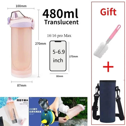 Bottiglia Con Scomparto Segreto Capacità Oltre 501 Ml In Plastica Alimentare Ecologica Resistente Al Congelatore