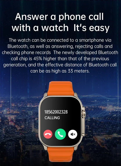 Nuovo Smartwatch da uomo 49mm Serie 8 2.3 "Schermo AMOLED Bussola NFC impermeabile per Apple Watch IWO Ultra 8 Smart Watch 2025 Android