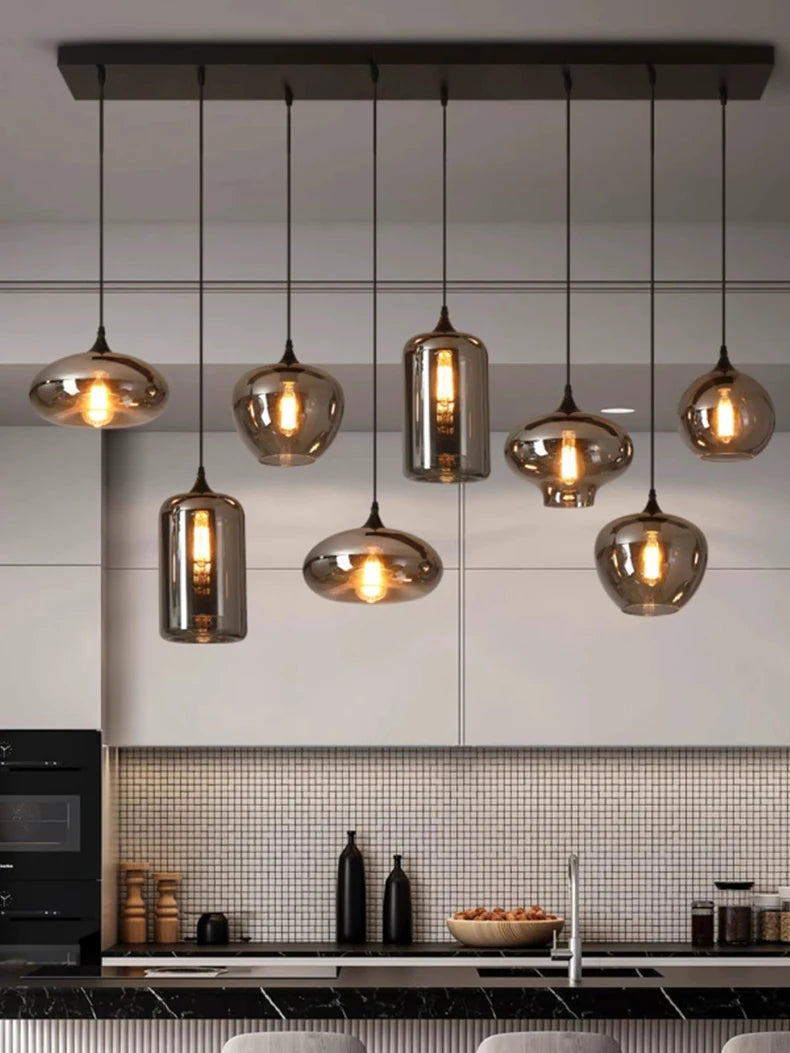 Lampada Sospensione Led Moderna In Acciaio Inossidabile Spazzolato per Soggiorno E Sala Da Pranzo