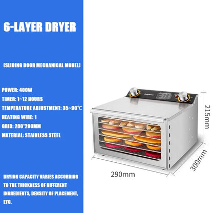 Essiccatore Alimentare Intelligente A 6 8 12 18 Strati Con Timer E Controllo Della Temperatura Per Frutta Verdura Carne