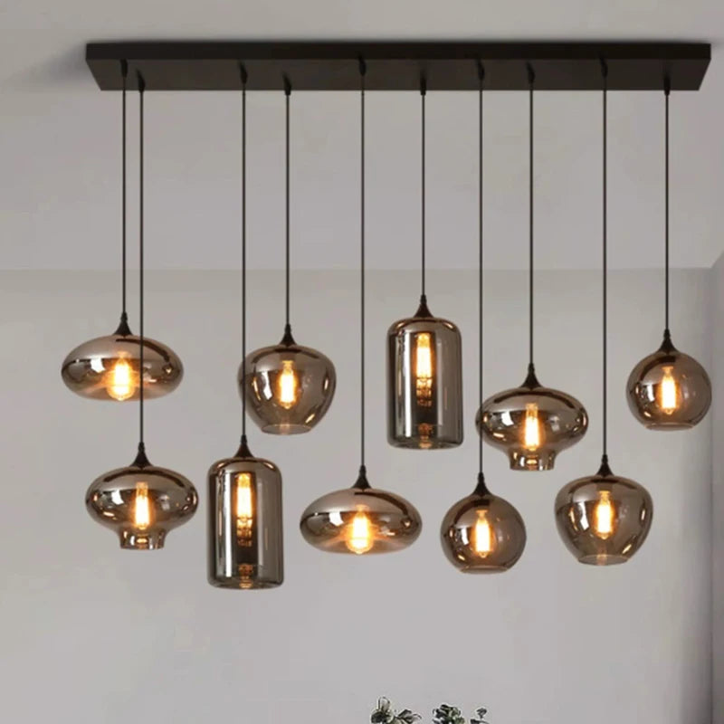 Lampada Sospensione Led Moderna In Acciaio Inossidabile Spazzolato per Soggiorno E Sala Da Pranzo