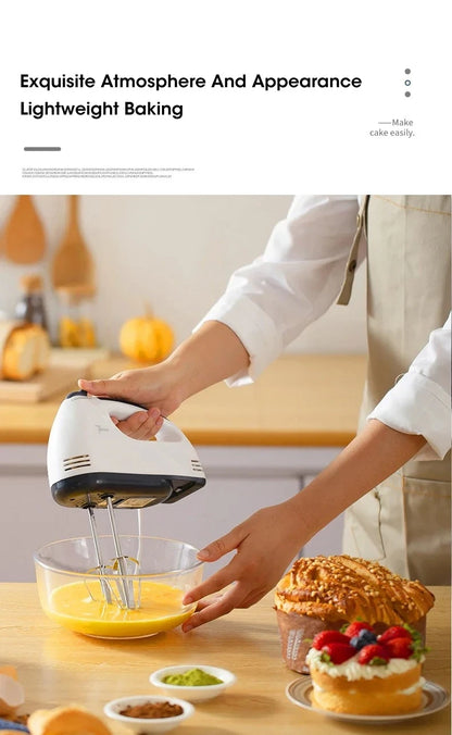 Frullatore Elettrico Portatile a 7 Velocità per Dolci Creme e Impasti Domestici