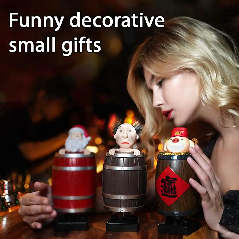 Porta Sigarette Divertente Parodia Babbo Natale Nel Barile Di Legno Dispenser Giocattolo Regalo Di Natale