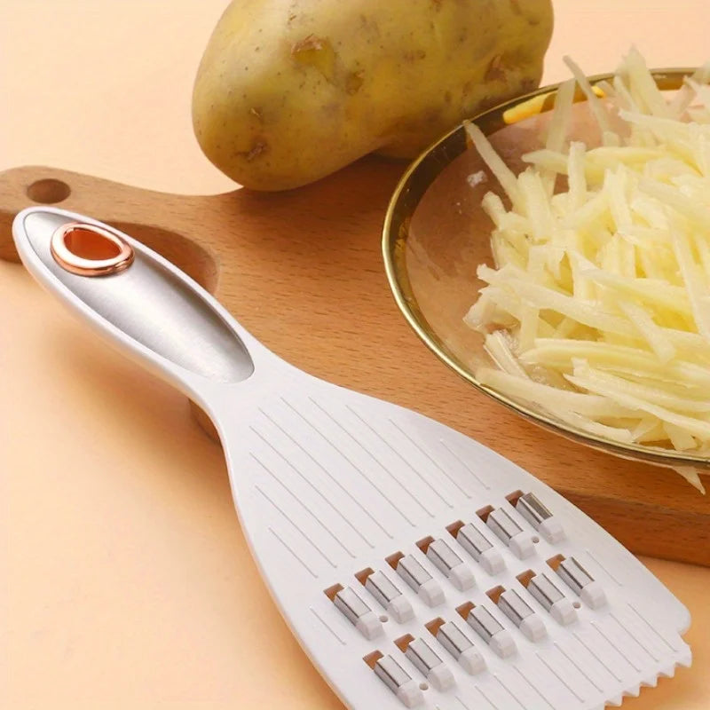 Affettatrice Multifunzionale in Acciaio Inox per Patate Cetrioli Carote Taglio Sottile Facile da Usare