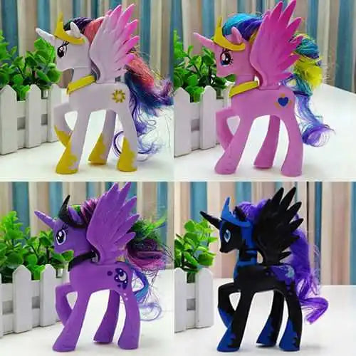 Set di giocattoli My Little Pony Fluttershy Rainbow Dash Twilight Sparkle Princess Cadence Luna Regalo a mano